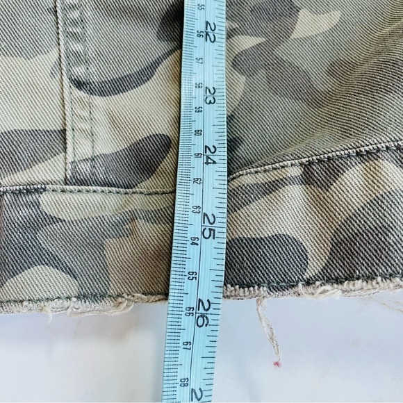 Zara Camo Denim Utility Distressed Oversized Jacket with Sequins Small Unisex - Picture 10 of 10